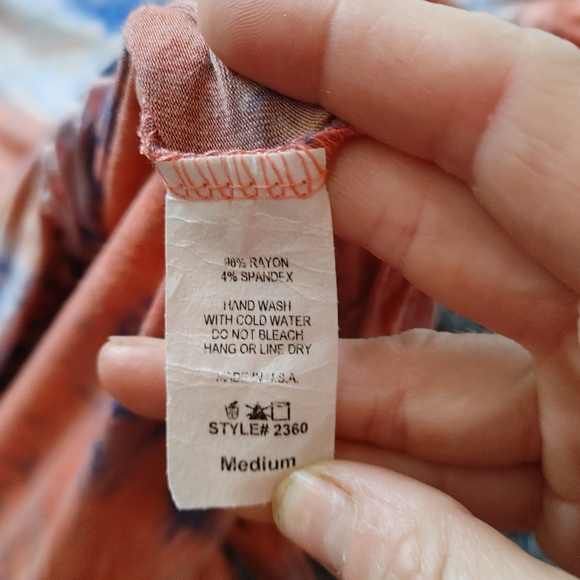 Entro Tie Dye Fringe Short Sleeve Shirt Medium - Picture 7 of 8